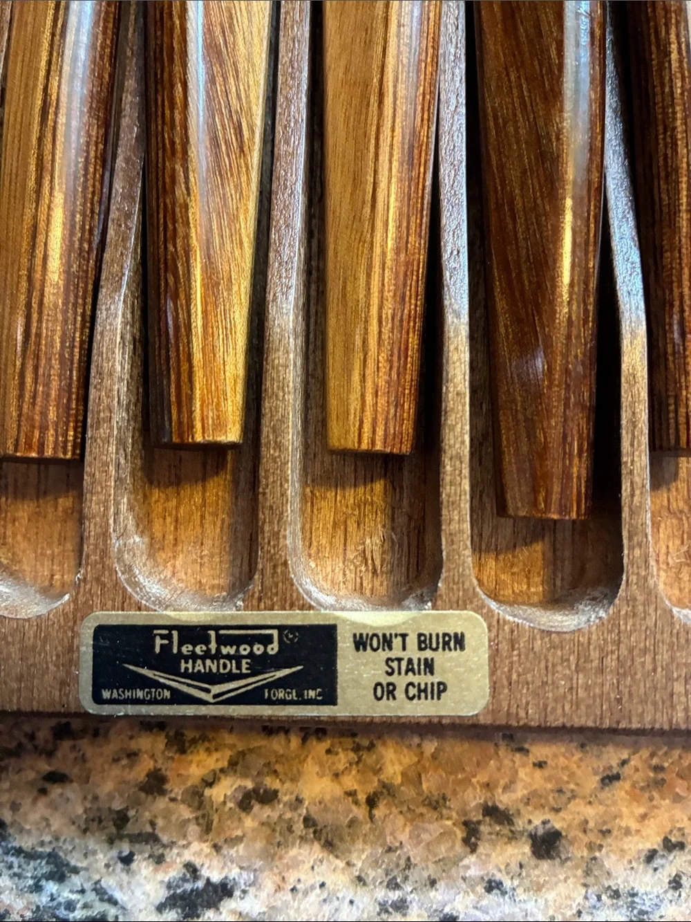 Vintage Town & Country wood handle steak knives